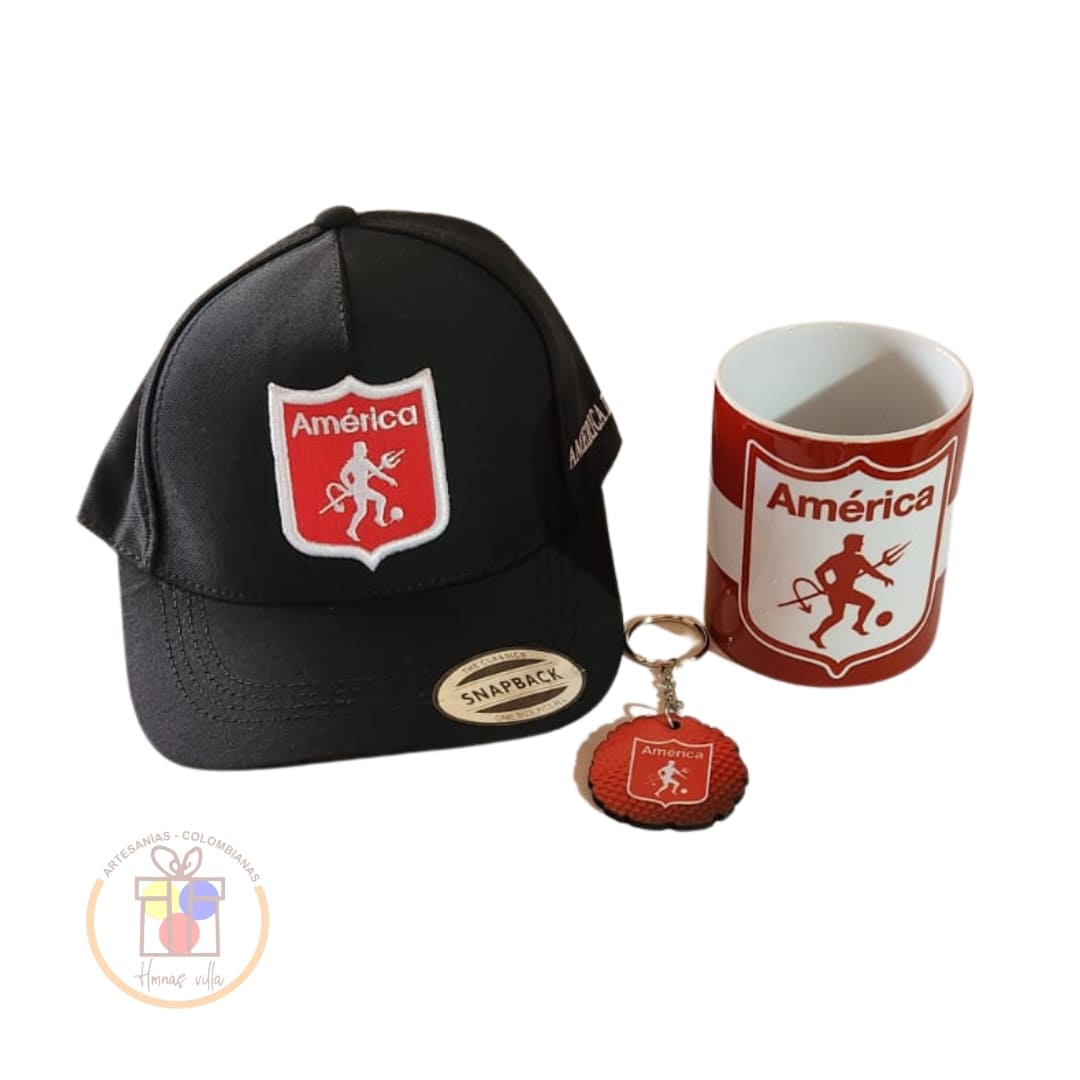 Gorra , llavero y Mug America de Cali