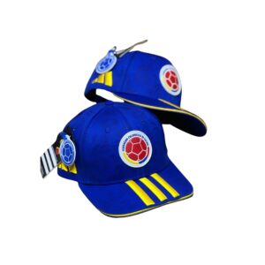 Gorra selección colombia azul rey con franjas amarillas