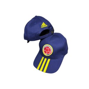 Gorra selección colombia azul oscura con franjas amarillas