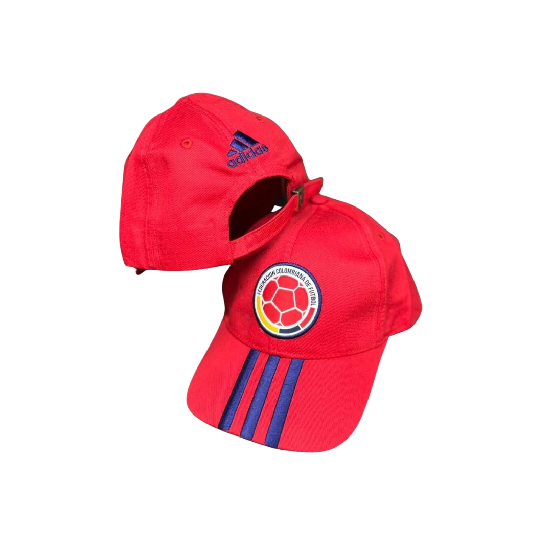 gorra colombia roja franjas azules Gorra selección colombia roja con franjas azules