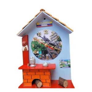 Reloj y portallaves casa colombiana azul celeste