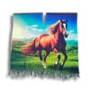 Poncho sublimado caballo fondo azul oscuro