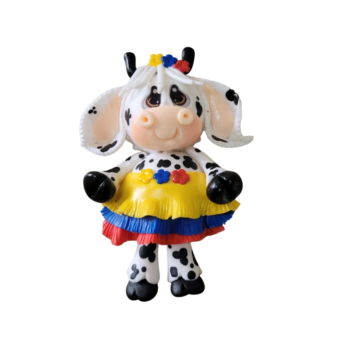 Iman vaca falda tricolor porcelana fría