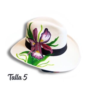 Sombrero pintado orquidea talla 5