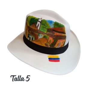 Sombrero pintado pueblito colombiano talla 5