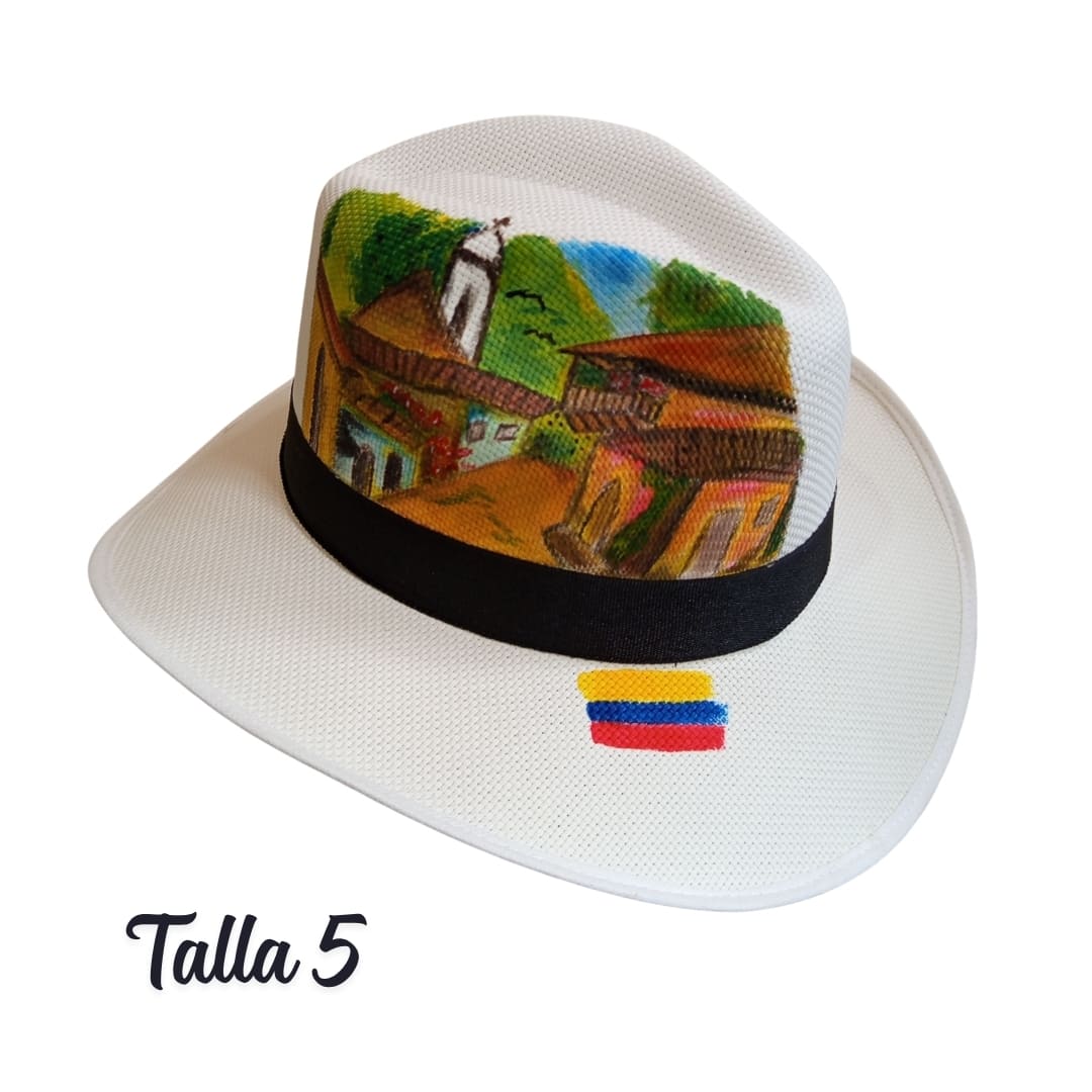 Sombrero pintado pueblito colombiano talla 5