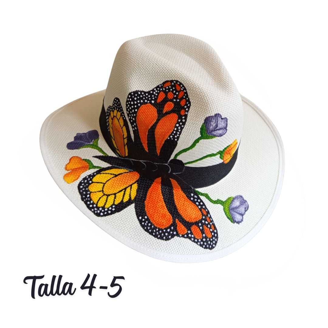 Sombrero pintado mariposa monarca