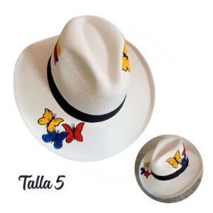 Sombrero pintado tres mariposas colombia talla 5
