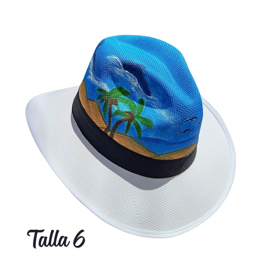 Sombrero pintado  playa talla 6