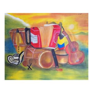 Pintura al Oleo parranda Vallenata 90x70 cm