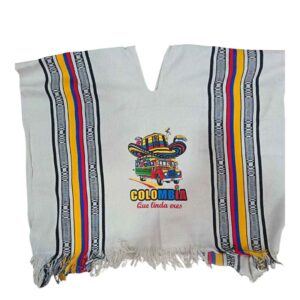 Poncho franjas Colombia con chiva