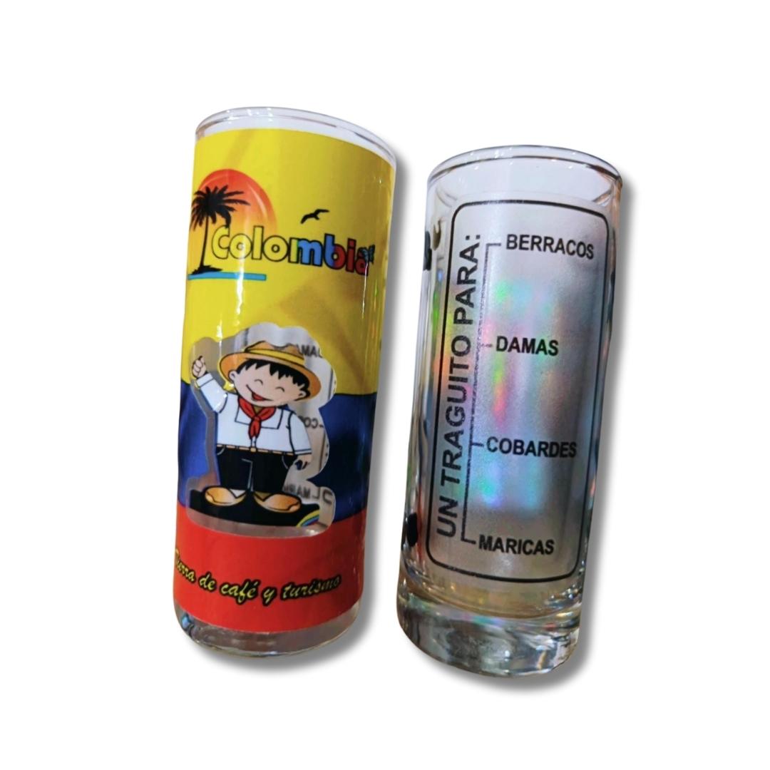 Copa de vidrio tricolor x 2 unidades