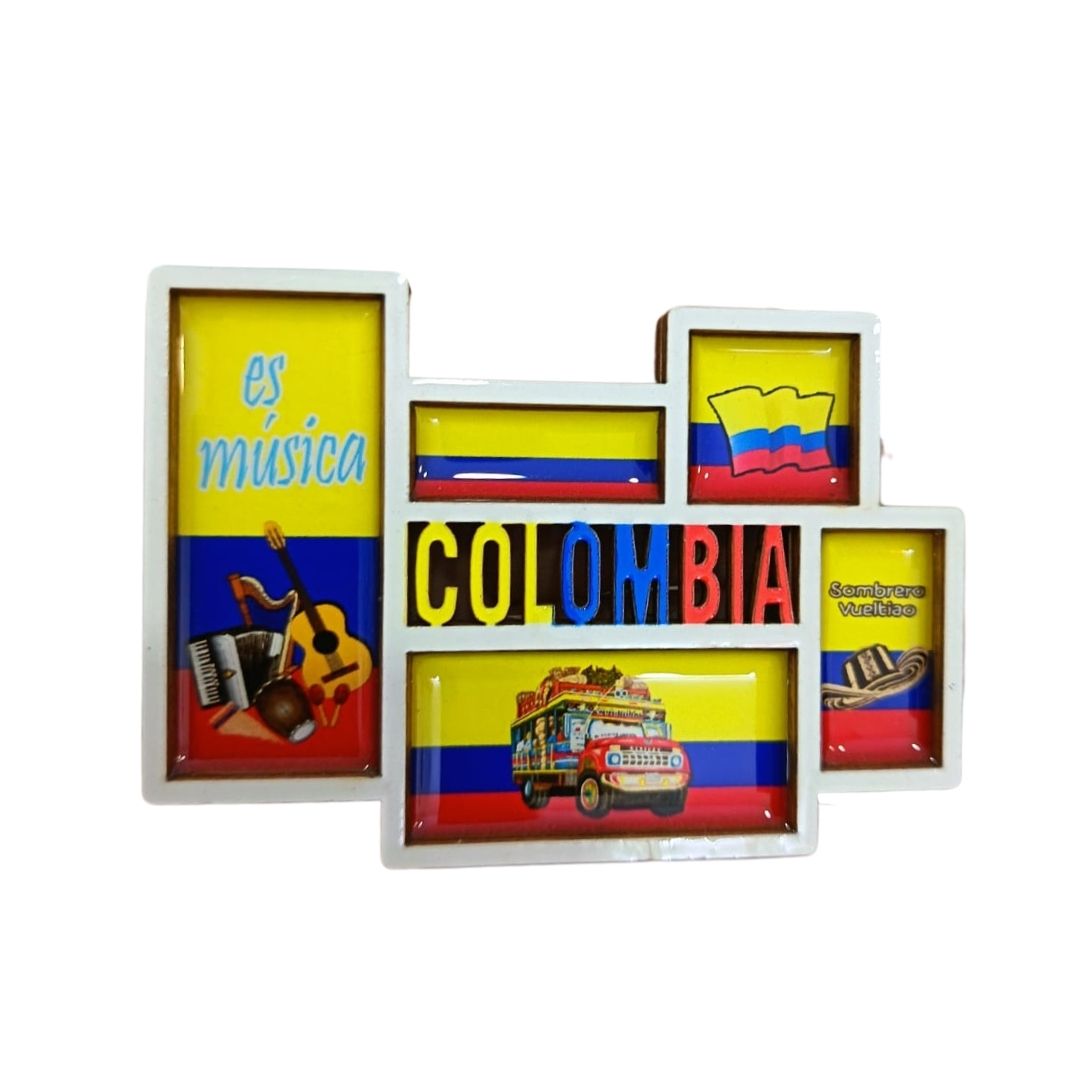 Imán tipo mosaico Colombia x 3 unidades