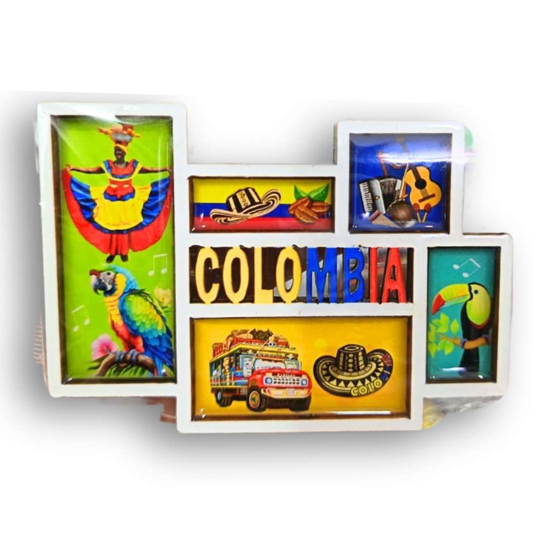 Imán tipo mosaico Colombia x 3 unidades
