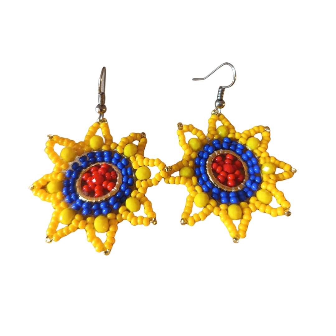 Aretes en Mostacilla arte Miyuki Estrella
