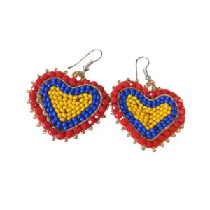 aretes corazon colombia Aretes en Mostacilla arte Miyuki Corazón