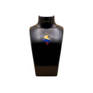 collar colombia tricolor Collar mapa de Colombia en resina