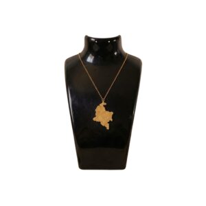 collar dorado mapa colombia Collar mapa de Colombia dorado en mostacilla miyuki