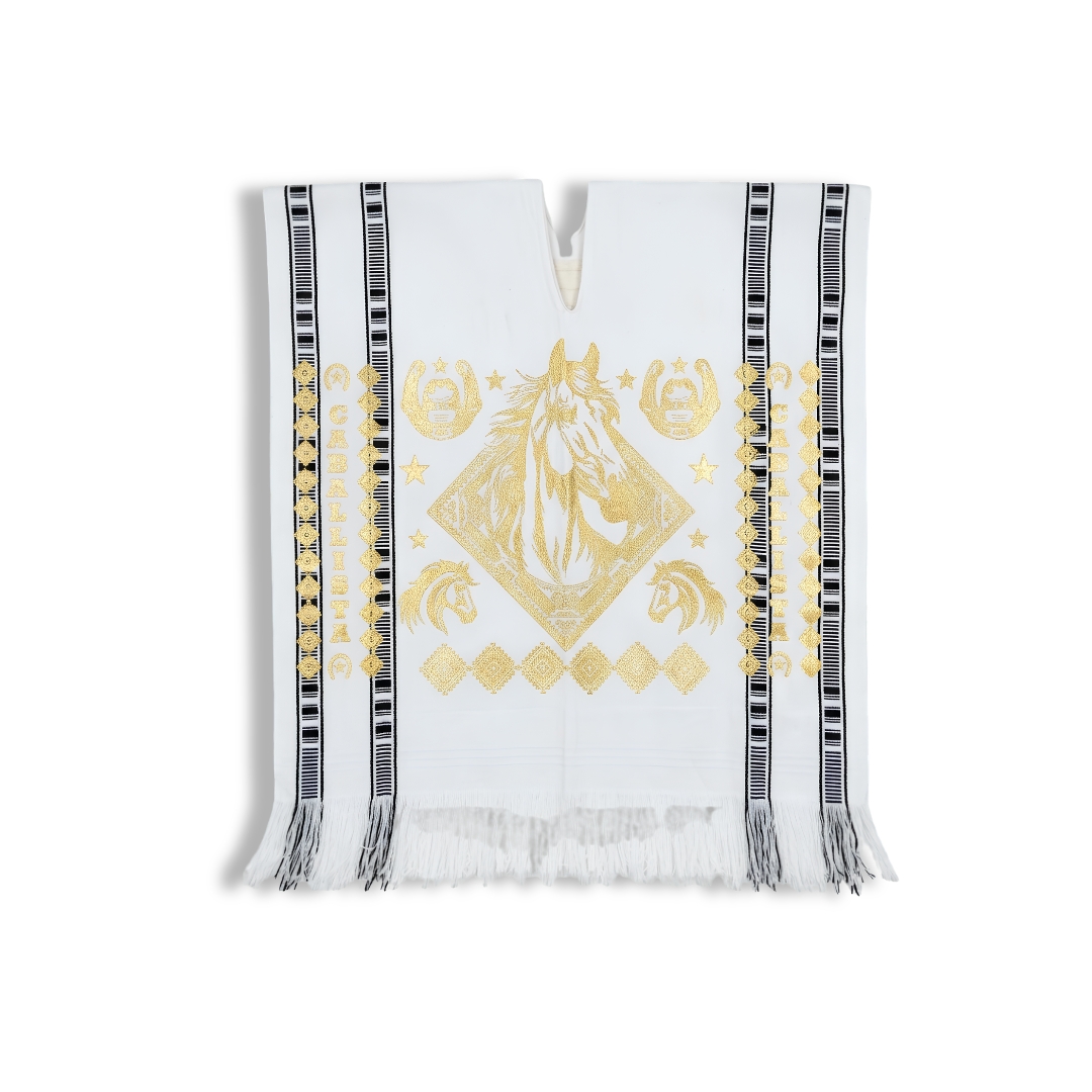 Poncho blanco caballistas