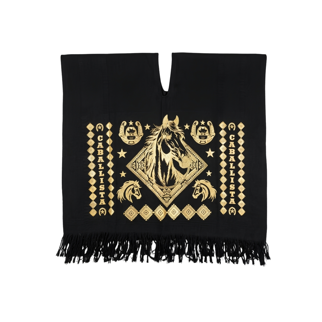 poncho negro caballistas Poncho negro caballistas